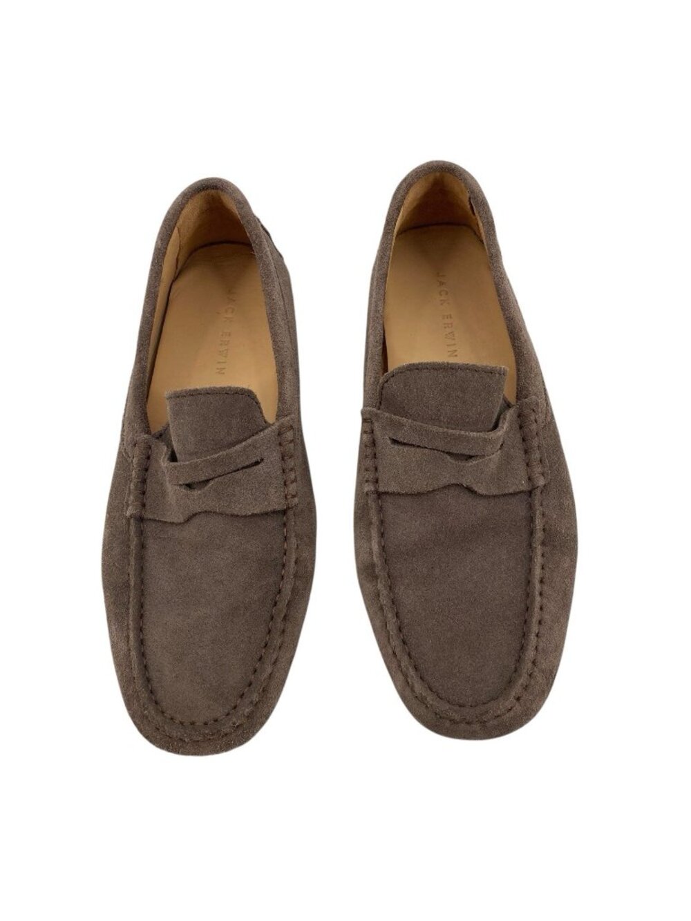 Jack Erwin Men’s Size 8 Beige Brown Suede Driving Loafers Portugal